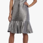 Nightway Silver Sparkle Metallic Dress Photo 0