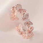 Elegant Butterfly Shaped Open Adjustable Rose Gold Ring Photo 0
