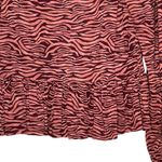 Ann Taylor LOFT Blouse Size Medium Tiger Print Ruffle Bottom Womens Rayon Photo 3