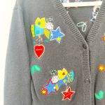 Quacker Factory The Womens Vintage Angels Ugly Christmas Sweater Cardigan Size L Photo 4