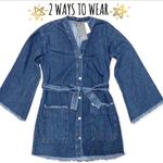 Nasty Gal 𝅺 Denim Button Down Bell Sleeve Belted Dress or Jacket. NWT! Size 4 Photo 0