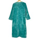 Fleece Robe Housecoat Women Teal Floral Zip Photo 1
