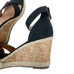 Journee Collection Telyn Espadrille Wedge Sandals Black Faux Leather Size 6.5 Photo 8