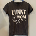 Anvil Bunny Mom Graphic T-Shirt - Black small Photo 0