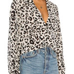 ANINE BING  - Lilah Silk Blouse in Leopard XS‎ Photo 0