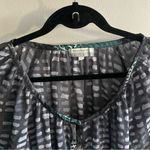 Cost Plus World Market BlK Grey White Buttoned Peplum 3/4 Sleeve Blouse Sz L/XL Size L Photo 9