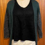 Mango MNG oversized sweater fuzzy colorblock Black, gray, green knit S small Photo 1