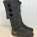 UGG  Australia Cardy Tall Black Sweater Knit Button Boots Women’s Size US 7 Photo 0