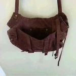 Leather Messenger Bag Crossbody Flap Over Purse Shoulder Bag Satchel Brown Photo 7