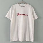 Fiorucci NWT Embroidered Squiggle Logo Relaxed White Tee Shirt Photo 3