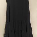 Nicole Miller Black Drop Waist Tiered Sleeveless Dress Large Minimalist Lagen Photo 0