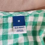 Old Navy  Above The Knee Linen Waist-Defined Wrap Gingham Dress Green Medium Photo 8