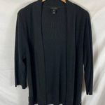 H by Halston  Black Ribbed Cardigan Side Zip Size XL Photo 0