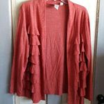 Marc Bouwer Open Style Ruffle Cardigan Orange Size 1X Photo 0