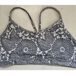 Lululemon Flow Y Bra IV Beachy Floral White Fossil Size 8 EUC Gray Photo 0