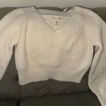 Happily Grey V neck sweater size Teen L cream color White Size L Photo 1