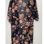 Sweet Rain  Womens Medium Floral Sheer Open Front Cardigan Beach Cover Up Photo 2