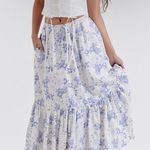 House Of CB Aitana Blue Print Midi Skirt Photo 0