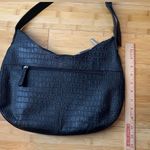 Stone Mountain 100% GENUINE LEATHER embossed Hobo Black ADJ Shoulder Handbag Photo 12
