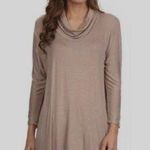 Grace Elements Mocha Long Sleeve Cowl Neck Tunic Top Size Small Photo 0