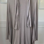 NWT Catherine Lillywhite Taupe Tunic Knit Top with Scarf XL Tan Photo 0