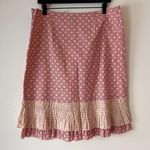American Eagle Vintage 90s Cream & Red Patterned Ruffle Skirt Photo 3