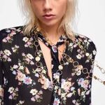 ZARA Floral Print Ruffle Flowy Mini Tie Dress Photo 2
