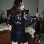 Boohoo  lace black mini dress with lace cape size 6 Photo 1