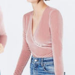 Madewell  Dusty Rose Pink Velvet Bodysuit Long Sleeve Top Festive S Photo 0