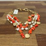 Talbots  Womens Necklace NWT‎ $89.50 Pink Coral Chain Layer Chunky Statement Gold Photo 1