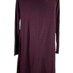 Mittoshop Maroon and Black Stripe Long Sleeve Ribbed Tunic Top Size L Large Photo 2