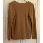Talbots gold metallic ribbed vneck cardigan sweater m Photo 5