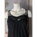 Rebecca Taylor  Black Lace Scoop Neck Ruched Racerback Sleeveless Top XS 2 Photo 2