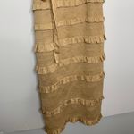 V. Chapman Lily Midi Bodycon Dress Warm Sand Womens Size 10 Gold Photo 14