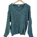 Sundance  Wool Blend Long Sleeve V Neck Cable Knit Sweater Blue Size Small Photo 0