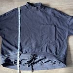 Nap Loungewear Women’s Drawstring High Neck Hem Cotton Sweatshirt sz M Gray Size M Photo 3