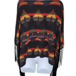 Wrangler Southwest Print Fringe Open Front Cardigan Size Medium Photo 1