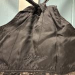 Diesel Vintage Gray Black Print sleeveless blouse Tank Too size L Side Buttons Photo 5