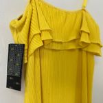 COOGI  pleated Yellow‎ dress Removeable straps Ruffled Maxi Dress Large(no belt) Photo 7