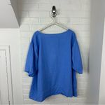 Flax Plus Size Blue Linen Short Sleeve Top Size 1G 18/20 Photo 7