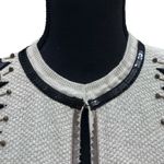 Chico's Beaded Seed Stitch LS Cardigan Sweater, Beige, Sz. 2 (L 12/14) NWT $119 Photo 2