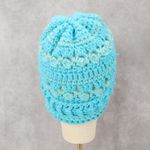 Blue Cable Knit Chunky Y2K Vintage Crochet Beanie Cap Hat Photo 3