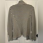 Drew ANTHROPOLOGIE  Women’s Ivory & Black Striped Knit Zipper Pocket Jacket Photo 1