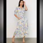 Baltic Born  floral maxi pansy print L maxi dress holiday party classic boho $129 Photo 1
