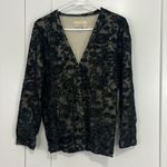 The Territory Ahead  Medium Black Lace V-Neck Button Down Cardigan Top Photo 2