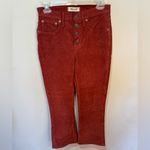 Madewell  Cali Denim Boot Corduroy NWT Sz 26 Canterbury Red‎ Photo 1