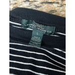 Ralph Lauren Lauren  Black White Striped Boatneck Sweater L | Nautical Preppy Photo 8