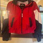 Hollister Red, White, and Navy Bomber Jacket Photo 4