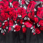 White House | Black Market Red & Black Rose Print Bustier Corset Top Photo 8