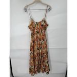 INDIKAH  Babydoll Swing Midi Dress Women Medium Orange Milkmaid Coquette Preppy Photo 2